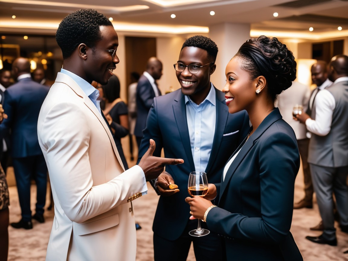 african people exchanging in a networking event